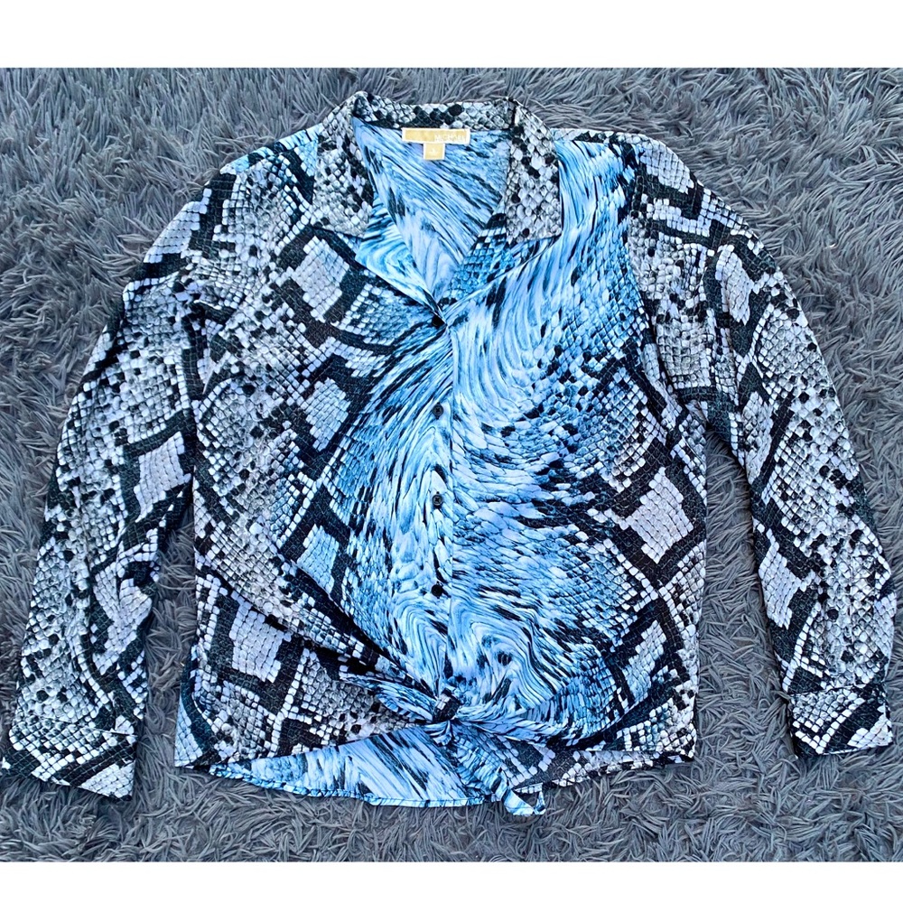 Michael Kors Snake Skin Button Up Blouse